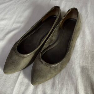 FRYE Gray Regina Leather Pointed Toe Ballet Flats Loafers US Women’s 8 M Shoes